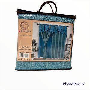 Bollft home fashion DELUXE WINDOW CURTAIN SIZE 53”/84” 2 panel’s BLUE